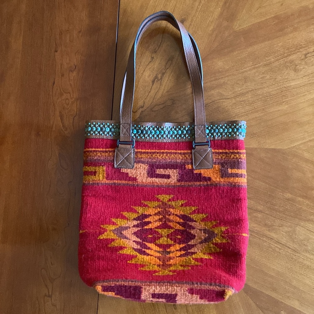 Streets Ahead Southwest Wool and Leather Tote Bag